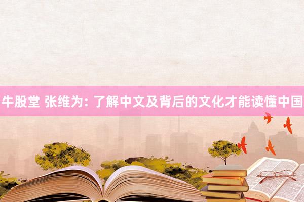 牛股堂 张维为: 了解中文及背后的文化才能读懂中国