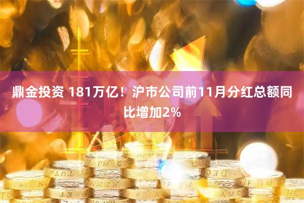 鼎金投资 181万亿！沪市公司前11月分红总额同比增加2%